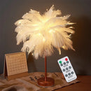 Feather Table Lamp with Remote Control USB Power Night Light for Axyaa Brand