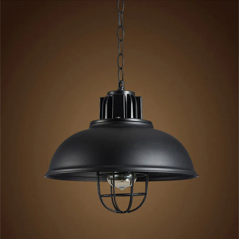 Axya Black Iron Pendant Lamp for Bar Cafe Dining Table Chandelier E27