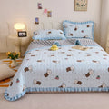 Axyaa Velvet Quilted Bed Cover Single/Double Bedspread - Winter Bed Linen