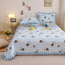 Axyaa Velvet Quilted Bed Cover Single/Double Bedspread - Winter Bed Linen