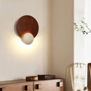 Axyaa LED Pull Chain Wall Light: Yellow Cave Stone Wood Wabi Sabi Design