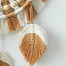 Round Macrame Fringe Mirror - Axyaa Decorative Wall Ornament for Home, Bedroom, Living Room
