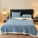 Axyaa Jacquard Taffeta Double Layer Blanket & Pillow Cases Autumn Winter Plush Throw Blanket