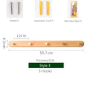 Axyaa Black Walnut Wood Clothes Hook: Stylish Brass Wall Hanger for Bedroom & Foyer