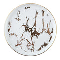 Axyaa Golden Marble Pattern Ceramic Plate - New Nordic Style Steak Plate