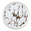 Axyaa Golden Marble Pattern Ceramic Plate - New Nordic Style Steak Plate