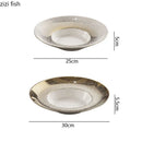 Axya Electroplated Ceramic Dinner Soup Dessert Pasta Snack Plates - Restaurant Special Tableware