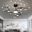 Axyaa Starry Sky Projection LED Chandelier for Modern Living Room Decor