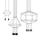 Axyaa Wireflow Pendant Light: Modern Chandelier for Kitchen Living Room Dining Hall Loft
