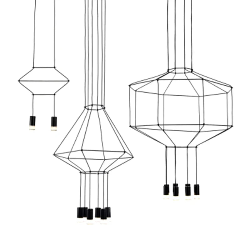 Axyaa Wireflow Pendant Light: Modern Chandelier for Kitchen Living Room Dining Hall Loft