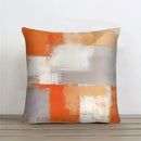 Axyaa Abstract Orange & White Pattern Pillow Cover for Sofa, Bedroom, Car