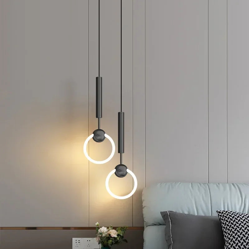 Axyaa Nordic Luxury LED Chandelier Black Gold Pendant Lights