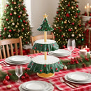 Axyaa 2-Tier Christmas Tree Cake Stand: Festive Dessert Tower & Table Decoration 2025
