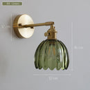 Axyaa Retro Floral Glass Wall Lamp: Modern Nordic LED Sconce for Bedroom, Study & Mirror