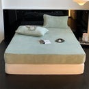 Axyaa Soft Flannel Fleece Fitted Sheet, Grey, 180x200cm, Mattress Protector
