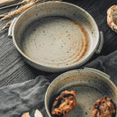 Axya Handcrafted Rough Pottery Plate with Handle