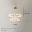 Axyaa Nordic Buddhist Beads Pendant Chandelier_LED Circular Dining Lamp