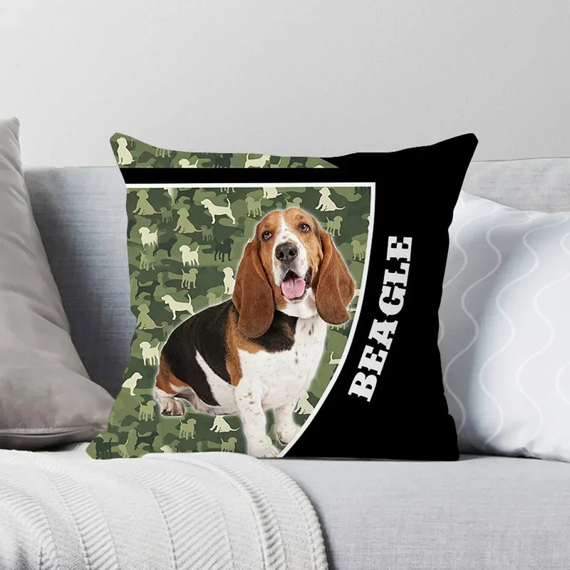 Axyaa American Akita Print Pillowcase: Cute Dog Cushion Cover for Home and Car