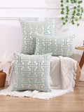 Axyaa Modern Embroidery Detail Cushion Cover, Home Decor Throw Pillow Case