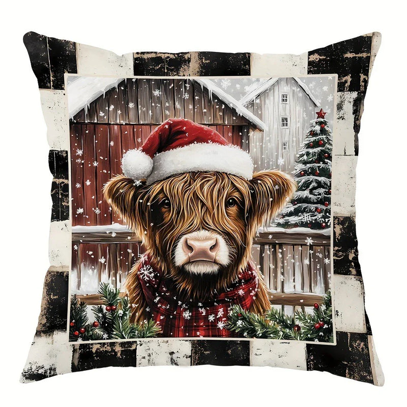 Axyaa Christmas Theme Pillowcase Gift Home Decor Sofa Cushion Cover