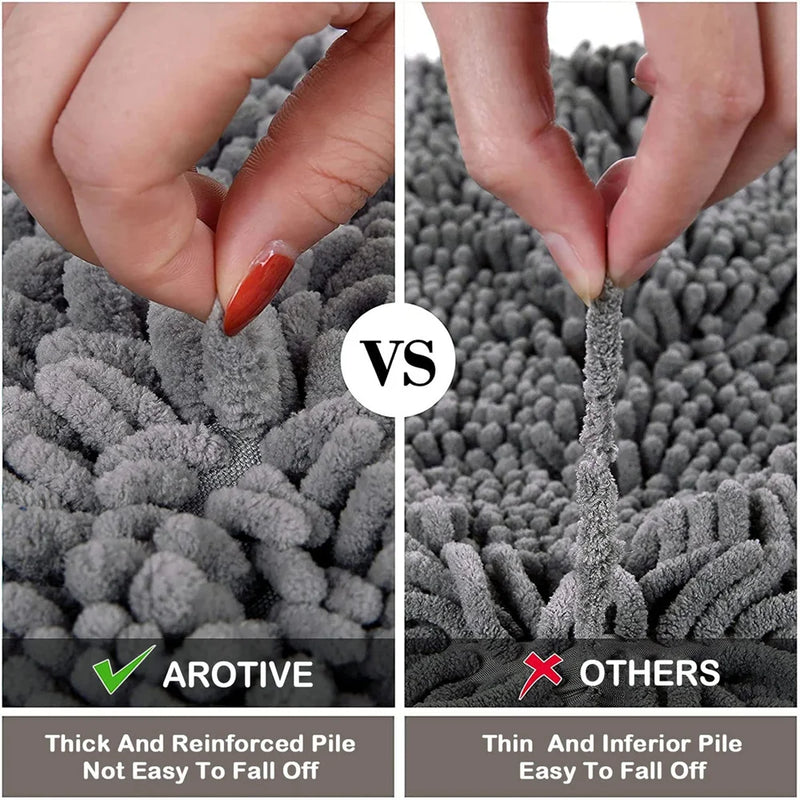 Axyaa Chenille Bath Mat: Soft, Absorbent, Anti-Slip Rug for Bathroom & Shower