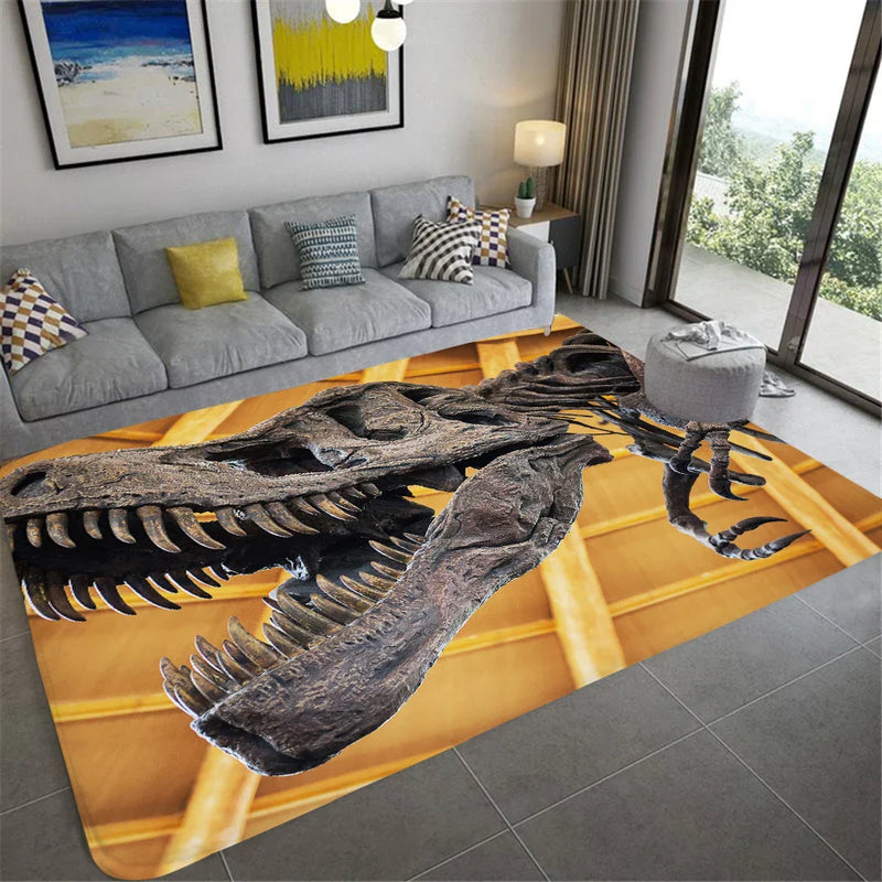 Axyaa Dinosaur Fossil 3D Floor Mat: Premium Design for Living Room & Children's Bedroom
