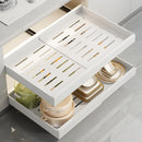Axyaa Pull Out Cabinet Organizer Metal Stick Slide Kitchen Adjustable Shelves