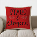 Axyaa Red Truck USA Flags Throw Pillow Cover