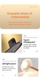 Axya Metal Aluminum USB Charging Bedside Table Lamp for Study, Bar, Coffee Shop