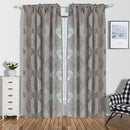 Axyaa European Jacquard Style Gray Curtains: Elegant 20-40% Blackout Drapes for Home Decor