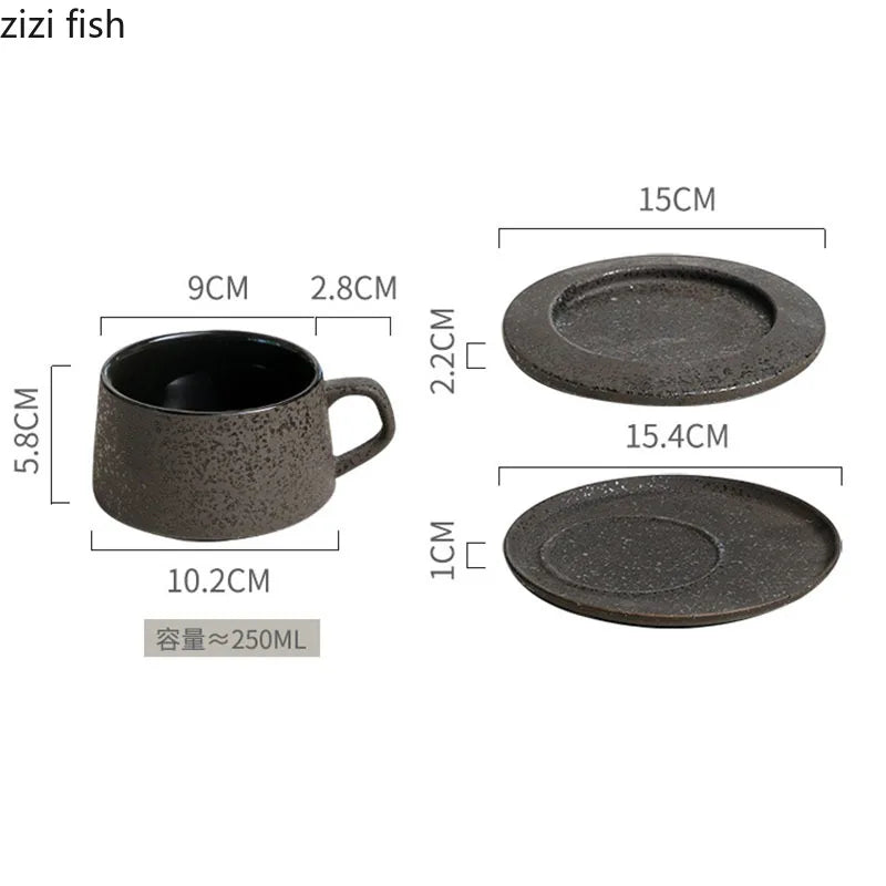 Axya Ceramic Mug & Plate Set: Office & Home Drinkware for Coffee, Tea, and Juice