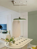 Axyaa UFO Cream Swing Arm Dining Room Chandelier - Modern Nordic Bauhaus Design