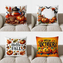 Axyaa Halloween Bats & Pumpkins Pattern Cushion Cover for Sofa, Bedroom, Car
