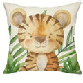 Jungle Animals Cartoon Print Pillowcase by Axyaa - Sofa, Bedroom, Car Cover