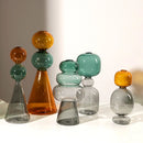Axyaa Double-Layer Glass Vase: Stylish Desktop Decor, Unique Crystal-Clear Design