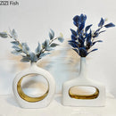 Axyaa White Porcelain Hollow Out Vase Modern Home Decor Floral Crafts