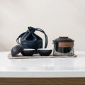 Axyaa Portable KungFu Tea Set: Pot, 3 Cups, Filter; Outdoor, Travel, Business, Camping