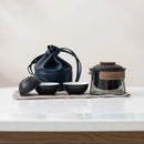 Axyaa Portable KungFu Tea Set: Pot, 3 Cups, Filter; Outdoor, Travel, Business, Camping