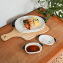 Axyaa Puppy-Shaped Sushi Plate Set | 8" Plate & 4" Dipping Dish