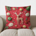 Axyaa Christmas Fox Pattern Throw Pillow for Sofa Bedroom Car