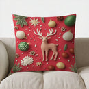 Axyaa Christmas Fox Pattern Throw Pillow for Sofa Bedroom Car