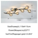Axyaa Modern Glass LED Ceiling Lights Gold/Black Metal Lamps for Home Decor