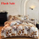 Axyaa High Gram Milk Fleece Bed Four-Piece Set - Light Luxury Style