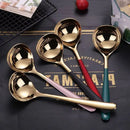Axyaa Long Handle Soup Spoon - Stainless Steel Cutlery Dinnerware
