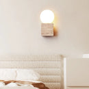 Axyaa White Glass Ball LED Wall Sconce - Modern Nordic Bedroom Bedside Lamp
