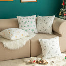 Axyaa Christmas Tree Embroidered Pillow Cover - Plush Snowflake Throw Cushion Cover