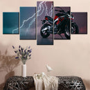 Axyaa Bikes 2025 Canvas Wall Art Poster Painting Set for Living Room Interior