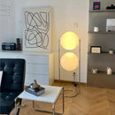 Axyaa Chrome Metal Ball LED Floor Lamp with White Acrylic Lampshade