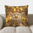 Axyaa Snowman Bokeh Lights Pillow Cover for Sofa, Bedroom, Car.