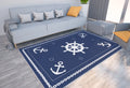 Axyaa Nautical Anchor Rudder Printed Carpet Soft Floor Mat for Home Living Room